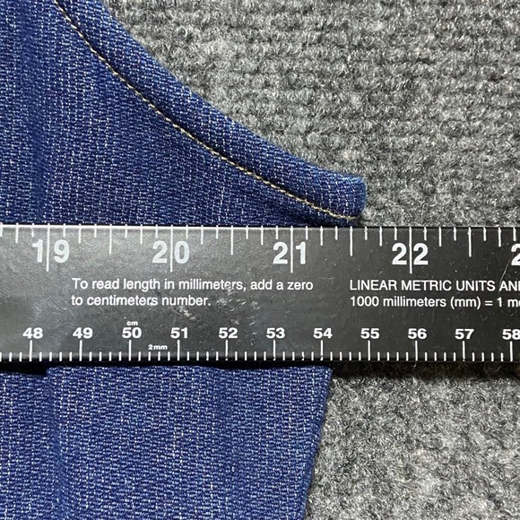 Vintage Woolrich Womens L Denim Dress Embroidered Winter Scene Sleeveless Belted - Picture 7 of 10